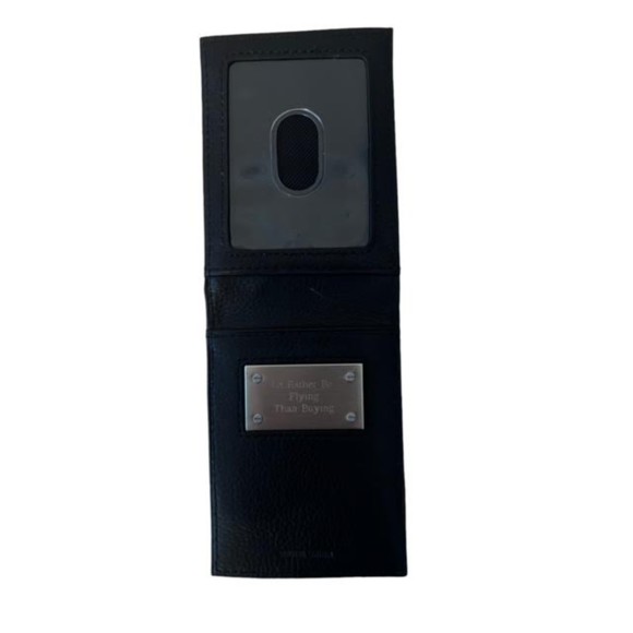 Engraved Black Genuine Leather Wallet From Things Remembered - Picture 3 of 7